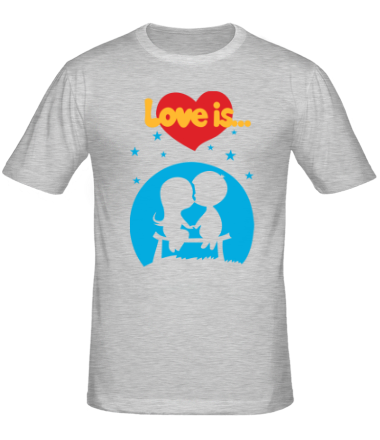 Мужская футболка Love is (звездная ночь)
