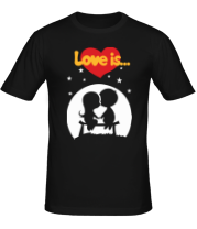Мужская футболка Love is (звездная ночь) фото