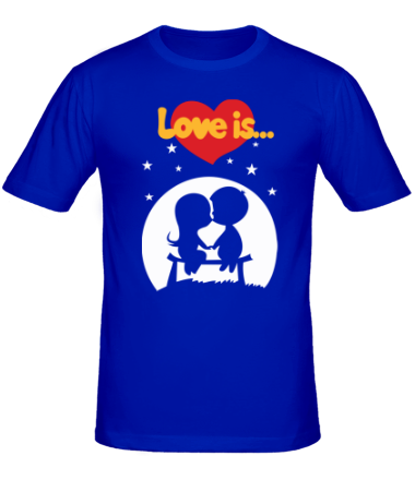 Мужская футболка Love is (звездная ночь)