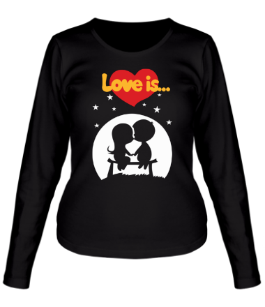 Женская футболка длинный рукав Love is (звездная ночь)