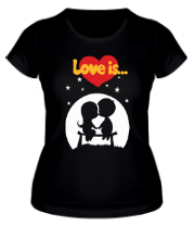 Женская футболка Love is (звездная ночь) фото