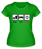 Женская футболка Главное в жизни - еда, сон, nissan. фото