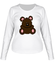 Женская футболка длинный рукав Плюшевый мишка