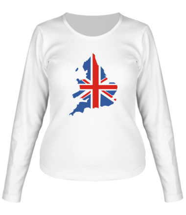Женская футболка длинный рукав Карта Англии