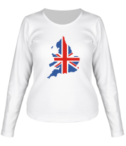 Женская футболка длинный рукав Карта Англии фото