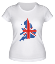Женская футболка Карта Англии фото