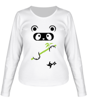 Женская футболка длинный рукав Panda ninja фото