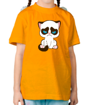 Детская футболка Недовольный котенок фото
