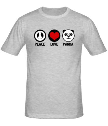 Мужская футболка peace love panda