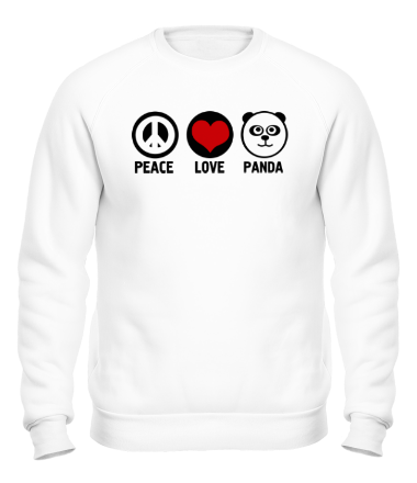 Толстовка без капюшона peace love panda