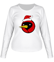 Женская футболка длинный рукав Омская птица c  колпаком