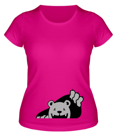 Женская футболка Медведь вылезает из футболки
