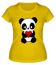 Женская футболка Пандочка с сердем фото