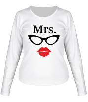 Женская футболка длинный рукав Миссис (парная) фото