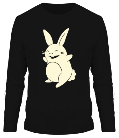 Мужская футболка длинный рукав Веселый заяц glow