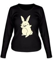 Женская футболка длинный рукав Веселый заяц glow фото