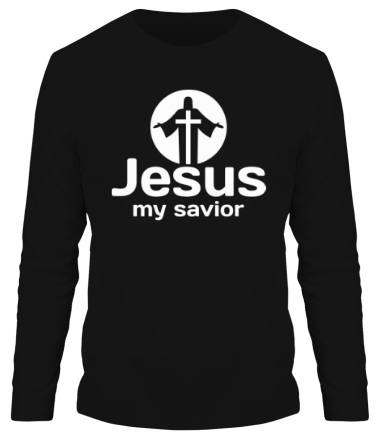 Мужская футболка длинный рукав Jesus my savior