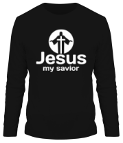 Мужская футболка длинный рукав Jesus my savior фото