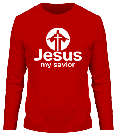 Мужская футболка длинный рукав Jesus my savior