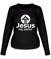 Женская футболка длинный рукав Jesus my savior фото