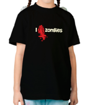 Детская футболка i love zombies glow фото