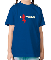Детская футболка i love zombies glow фото