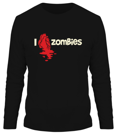 Мужская футболка длинный рукав i love zombies glow