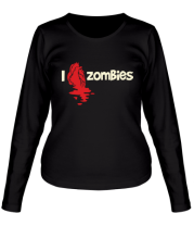 Женская футболка длинный рукав i love zombies glow фото