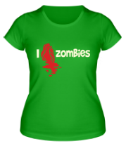 Женская футболка i love zombies glow фото