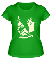Женская футболка Девушка в наушниках (светится) фото
