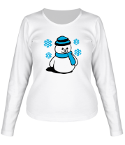 Женская футболка длинный рукав Снеговичок фото