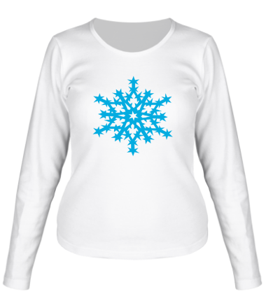 Женская футболка длинный рукав Остроугольная снежинка
