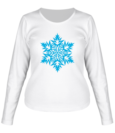 Женская футболка длинный рукав Остроугольная снежинка