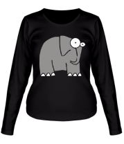 Женская футболка длинный рукав Слон фото