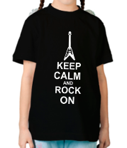 Детская футболка Keep calm and rock on фото