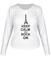 Женская футболка длинный рукав Keep calm and rock on фото