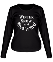 Женская футболка длинный рукав Winter snow and rokn roll фото