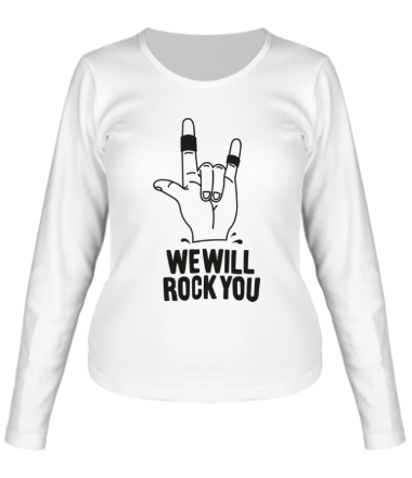 Женская футболка длинный рукав We will rock you