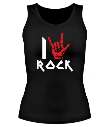 Женская майка борцовка I love rock