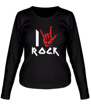 Женская футболка длинный рукав I love rock фото