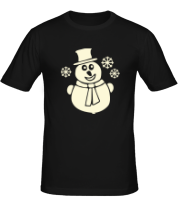 Мужская футболка Веселый снеговик (свет) фото