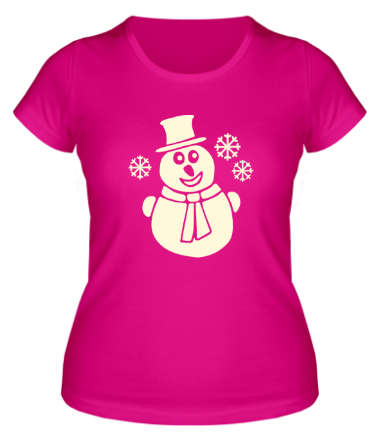 Женская футболка Веселый снеговик (свет)