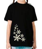 Детская футболка Светящиеся снежинки фото