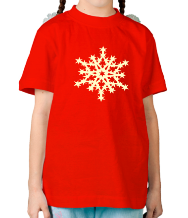 Детская футболка Остроконечная снежинка (свет)