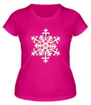 Женская футболка Узорная снежинка (свет) фото