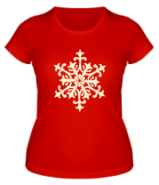 Женская футболка Узорная снежинка (свет) фото