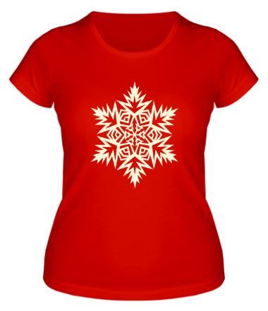 Женская футболка Остроугольная снежинка (свет)