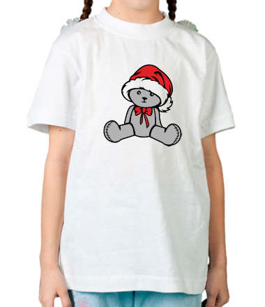Детская футболка Мишка в новогодней шапочке