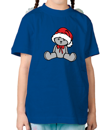 Детская футболка Мишка в новогодней шапочке