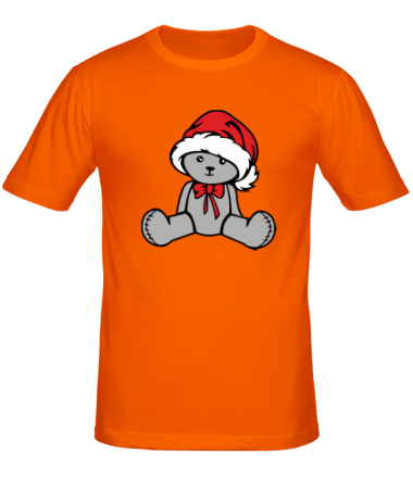 Мужская футболка Мишка в новогодней шапочке